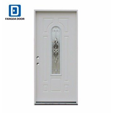 Fangda 36-in puerta de interior decorativa de cristal de acero de inswing